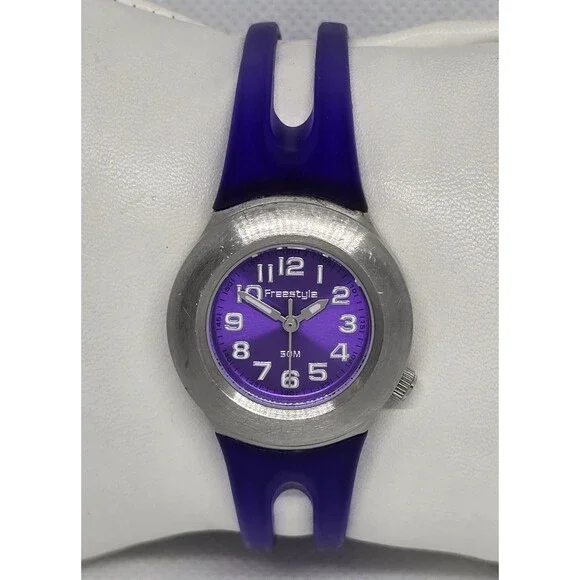 Women's Freestyle Sunny Purple Plastic Bangle Watch 61855 14 - Picture 1 of 7